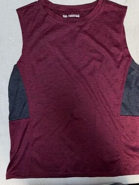 Burgundy Heather w/ Charcoal Contrast-Panel Dri-Fit Sleeveless Shirt